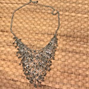 New:  silver bib necklace